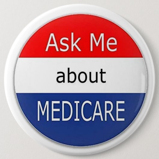Frag mir über Medicare Button (Vorderseite)