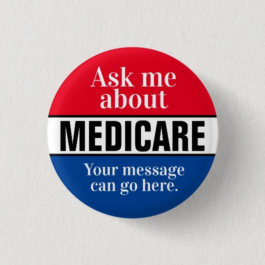 Frag mir über Medicare Button (Vorderseite)