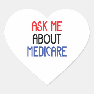 FRAG MIR ÜBER MEDICARE Herz-Aufkleber