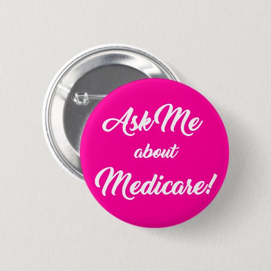 Frag mir über Medicare - Pink Button (Vorne & Hinten)