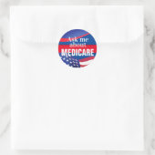 Frag mir über Medicare Runder Aufkleber (Tasche)