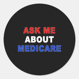 Frag mir über Medicare Runder Aufkleber