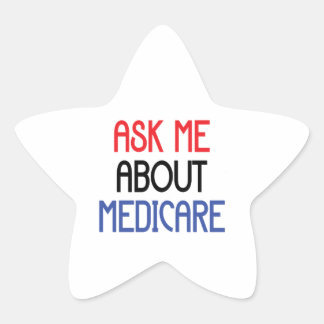 FRAG MIR ÜBER MEDICARE Stern-Aufkleber