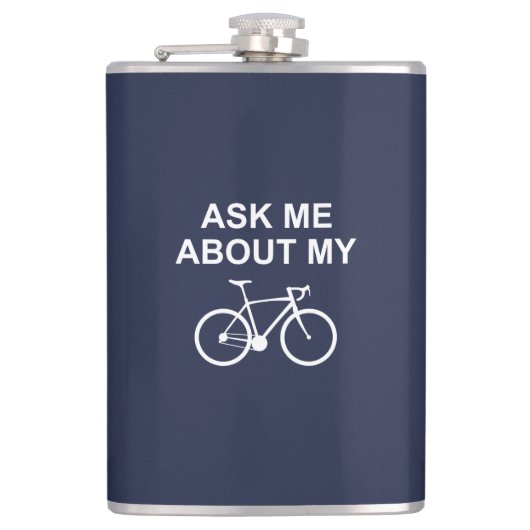 Frag mir über mein Bike Flachmann (Vorderseite)