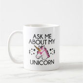 Frag mir über mein Einhorn Kaffeetasse (Links)