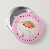 Frag mir über mein neues Foto Pink Button (Vorne & Hinten)