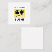 Frag mir über mein Sushi-japanisches Essen Quadratische Visitenkarte (Vorne/Hinten)