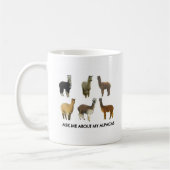Frag mir über meine Alpakas Kaffeetasse (Links)