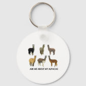 Frag mir über meine Alpakas Schlüsselanhänger (Vorderseite)