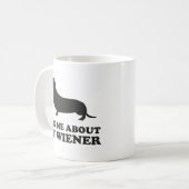 Frag mir über meine Dackel Kaffee-Tasse Kaffeetasse (Vorderseite Links)