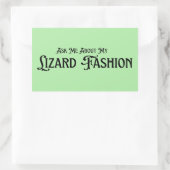 frag mir über meine Eidechsenmode Rechteckiger Aufkleber (Tasche)
