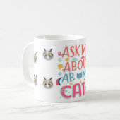Frag mir über meine Katze Kaffeetasse (Vorderseite Links)