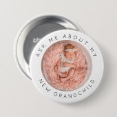 Frag mir über meine neuen Großeltern-Foto Button (Vorne & Hinten)