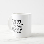 Frag mir über meine Ninja verstecken Funny Kaffeetasse (Vorderseite Links)