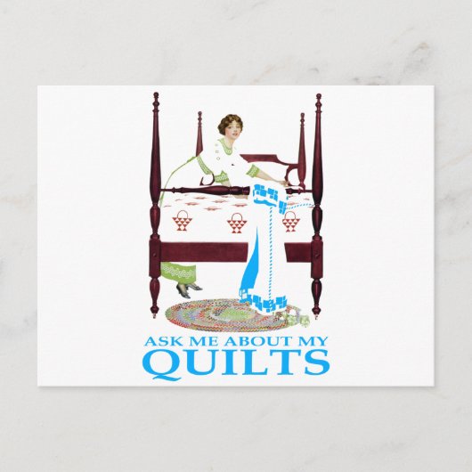 Frag mir über meine Quilts Postkarte (Vorderseite)