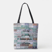 Frag mir über meine Sammlung von Lizenzplätzen Tasche (Rückseite)