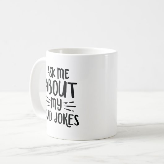 Frag mir über meine Vater-Witze Kaffeetasse (Vorderseite Links)