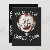 Frag mir über meinen Cadaver Clown Einladungspostkarte (Vorne/Hinten)
