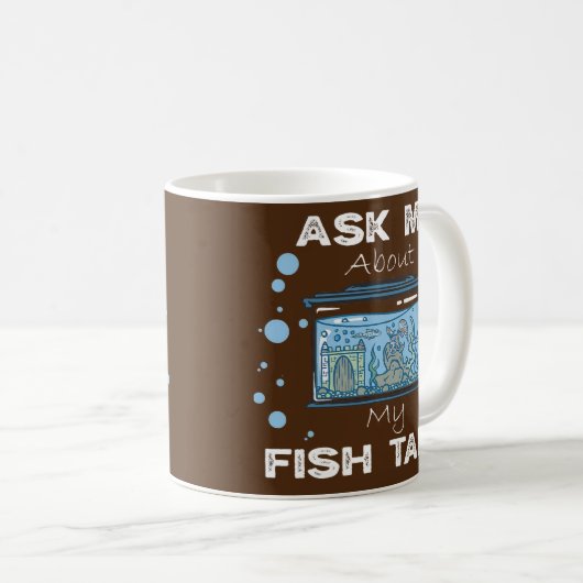 Frag mir über meinen Fischteppich-Fischhalter Kaffeetasse (VorderseiteRechts)