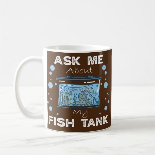 Frag mir über meinen Fischteppich-Fischhalter Kaffeetasse (Links)