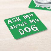 Frag mir über meinen Hund Rechteckiger Pappuntersetzer (angewinkelt)