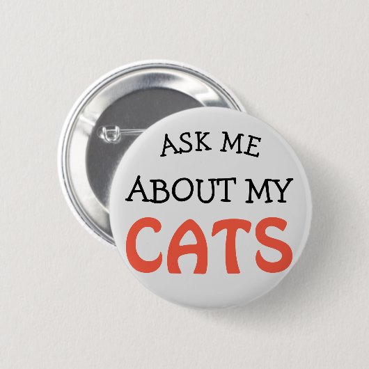 Frag mir über meinen Katzenklatschknopf Button (Vorne & Hinten)