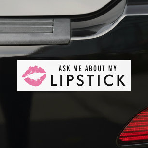 Frag mir über meinen Lipstick Lip Product Distri Autoaufkleber