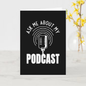 Frag mir über meinen Podcast Moderator Podcaster Karte (Gelbe Blume)