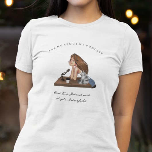 Frag mir über meinen Podcast | Monogramm Podcaster T-Shirt