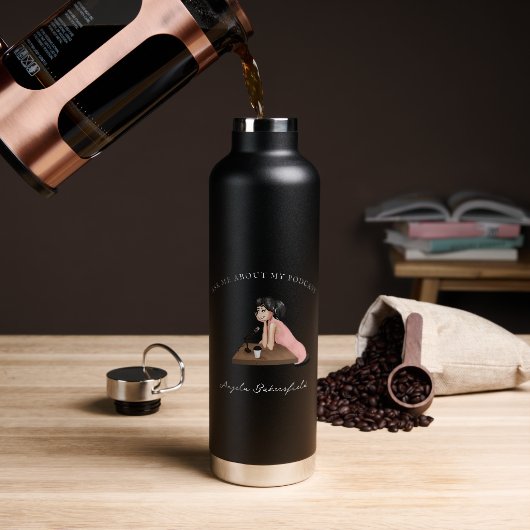 Frag mir über meinen Podcast | Monogramm Podcaster Trinkflasche (Kaffee)
