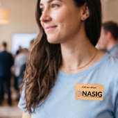 Frag mir über NASIG orange Namenschild