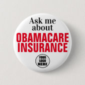 Frag mir über Obamacare Button (Vorderseite)