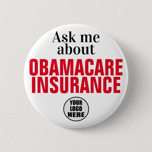 Frag mir über Obamacare Button (Vorderseite)
