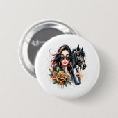 Frag mir über Pferdeschwanzpferd Button (Vorne & Hinten)