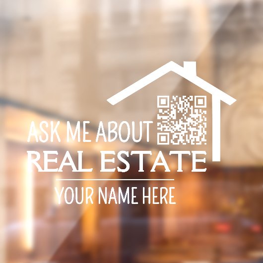 Frag mir über Real Anwesen QR Code Decal Fensteraufkleber (Blatt 2)