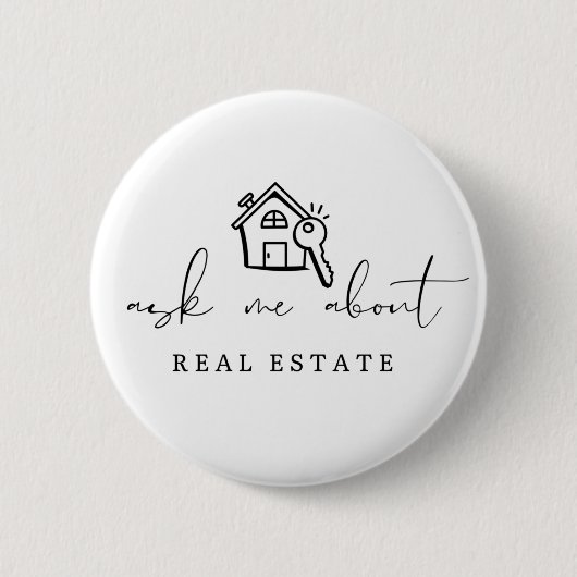 Frag mir über Real Anwesen Realtor Promo Button (Vorderseite)