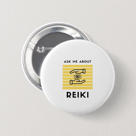 Frag mir über Reiki Button (Vorne & Hinten)