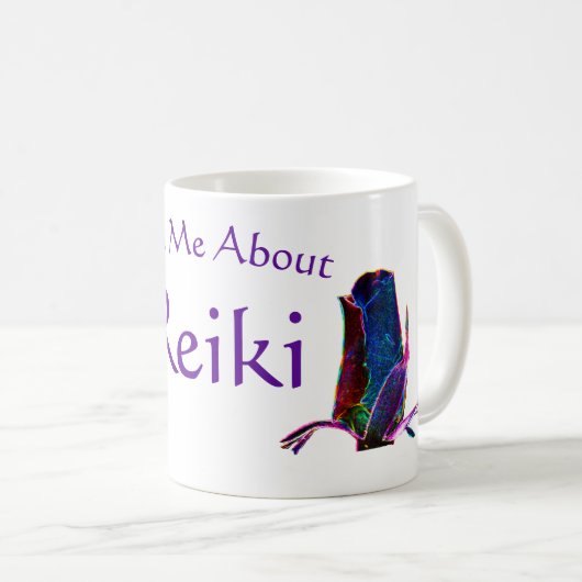 Frag mir über Reiki Kaffeetasse (VorderseiteRechts)