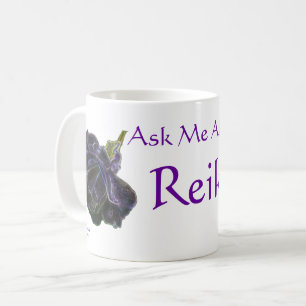 Frag mir über Reiki Lila Rose Kaffeetasse