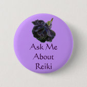 Frag mir über Reiki Rose Button (Vorderseite)