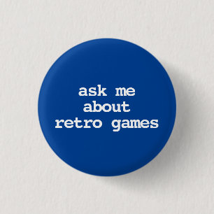 frag mir über Retro-Spiele Typografie Button
