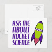 Frag mir über Rocket Science Postkarte (Vorne/Hinten)