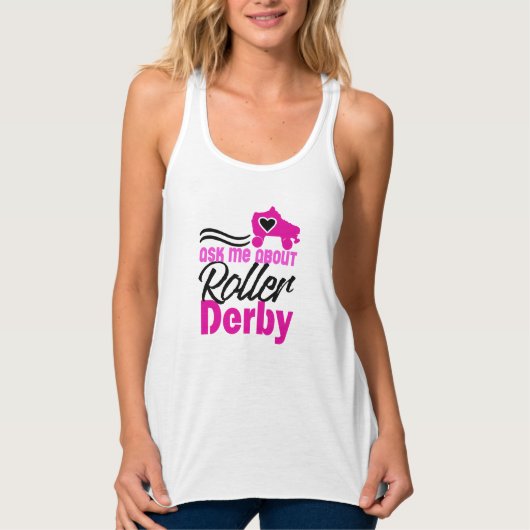 Frag mir über Roller Derby, Roller Skaten Tank Top (Vorderseite)