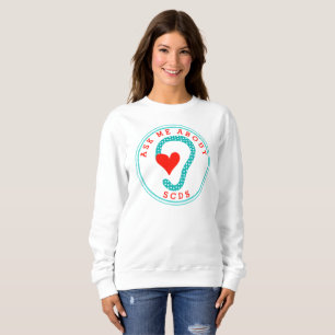Frag mir über SCDS (Red Text and Aqua) Long Sleeve Sweatshirt