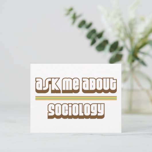 Frag mir über Soziologie Postkarte (Stehend Vorderseite)