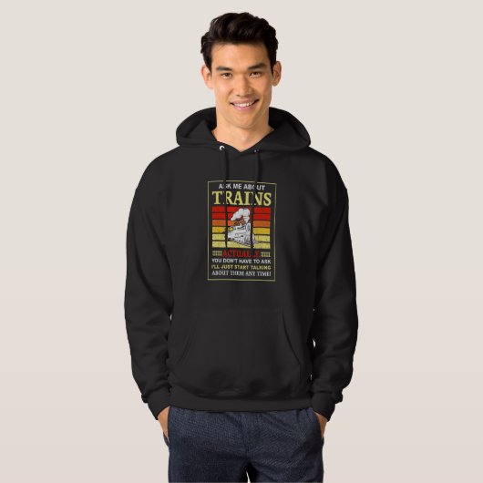 Frag mir über Zugbahn für Männer Frauen K Hoodie (Vorne ganz)