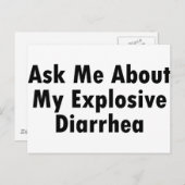 Frag mir von meinem explosiven Durchfall Postkarte (Vorne/Hinten)