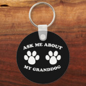 Frag mir von meinem Großhund (dunkel) Schlüsselanhänger (Vorderseite)