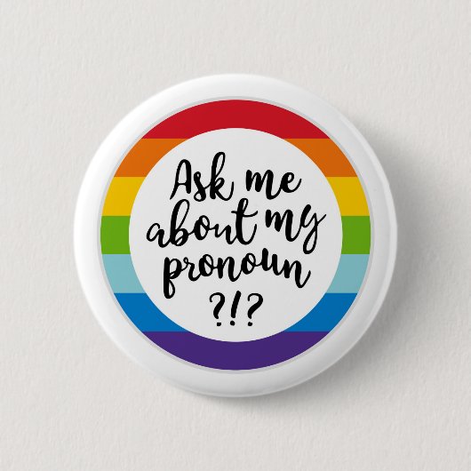Frag mir von meinem Pronoun? Button (Vorderseite)