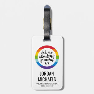 Frag mir von meinem Pronoun? Gepäckanhänger